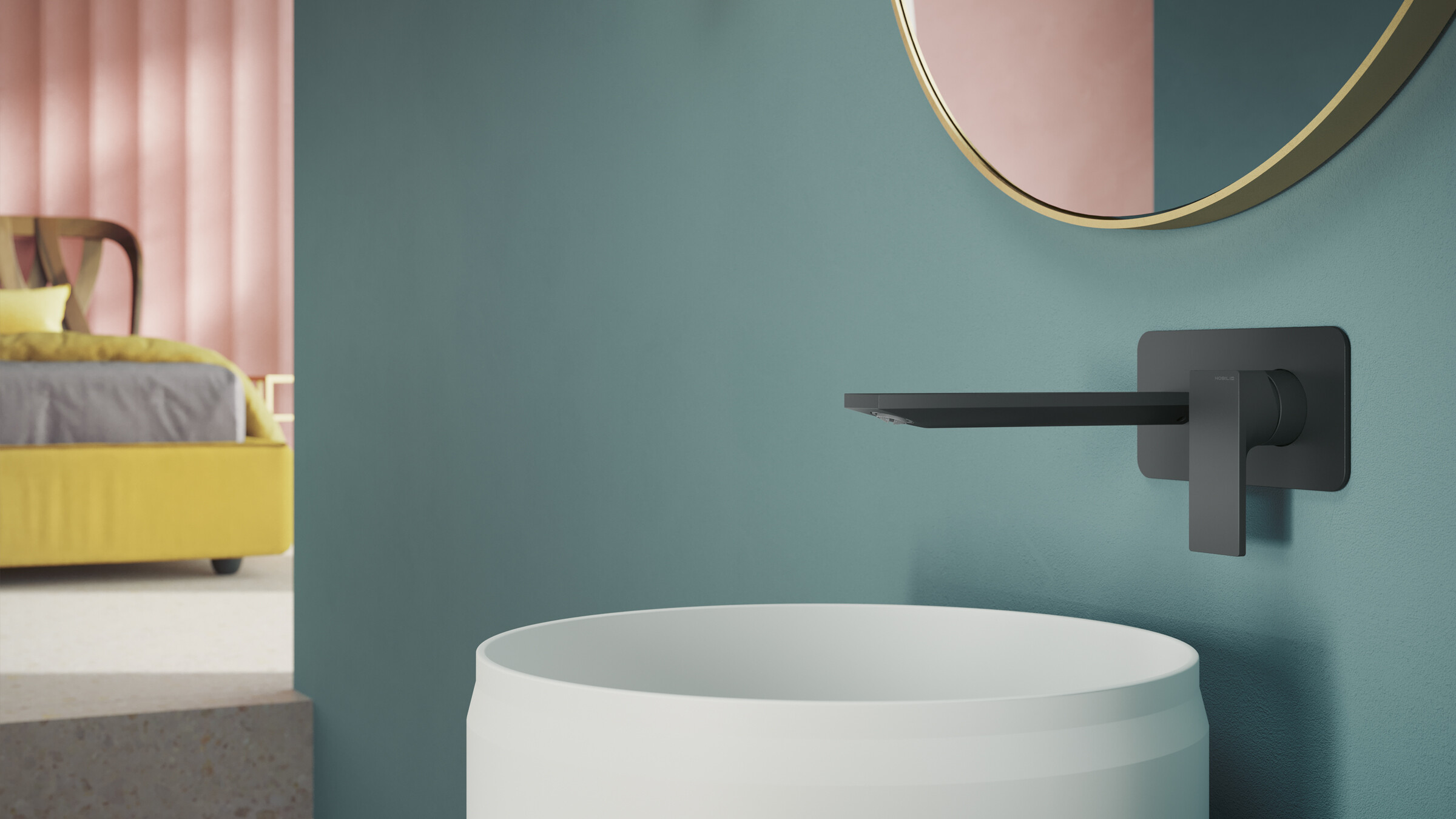 Lavabo vista lateral, Seven Mora Mate