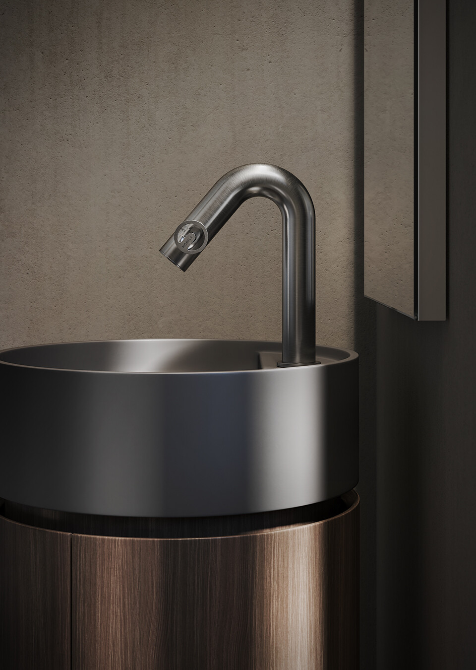 Vista de lavabo griferia de ba&ntilde;o