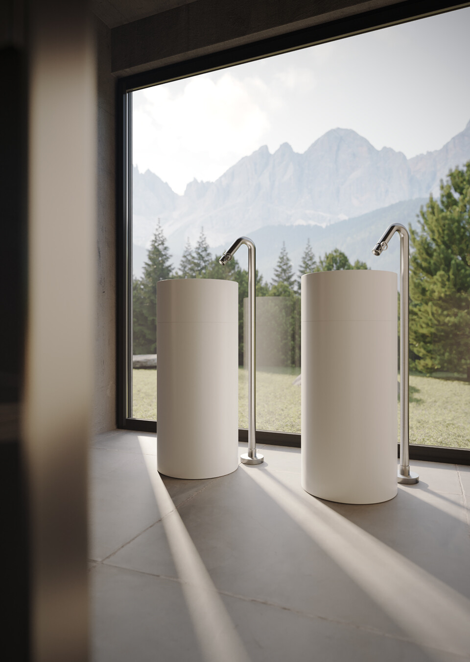 Griferia alta de lavamanos